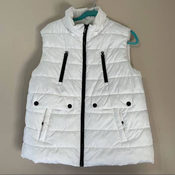 Calvin Klein Womens White Puffer Vest 